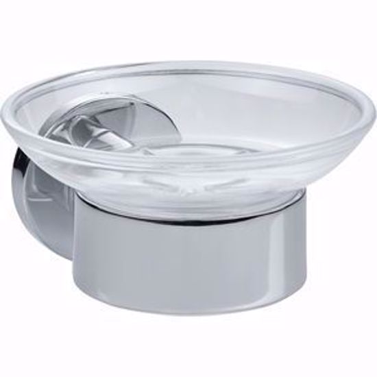 Porte-savon en verre TACO 10.9 x 12.5 x 6.15 cm, verre véritable, chromé 