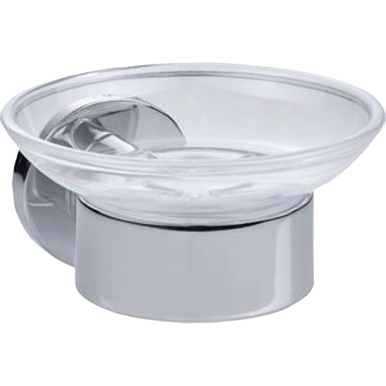 Porte-savon en verre TACO 10.9 x 12.5 x 6.15 cm, verre véritable, chromé 