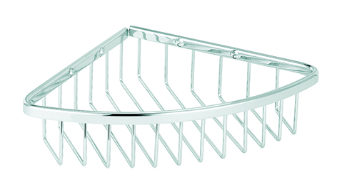 Porte-savon à barrettes, modèle d'angle triangulaire 19 x 19 x 25,5 x 5 cm, chromé 