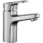 Mélangeur de lavabo POLIS S 110 mm goulot fixe Ecototal+, eau froide par position du levier au milieu sans vidage groupe acoustique I, chromé
