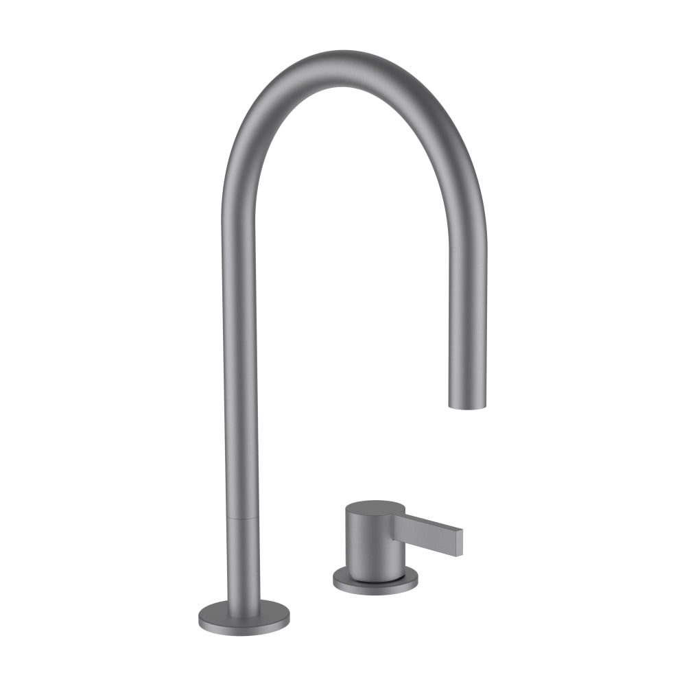 Mélangeur à 2 trous KARTELL S 166 mm, goulot orientable sans vidage, débit 5,3 l/min groupe acoustique I, acier inox
