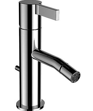 Mélangeur de bidet KARTELL S 110 mm, goulot fixe vidage excentrique débit 5,3 l/min groupe acoustique I, ACIER INOX