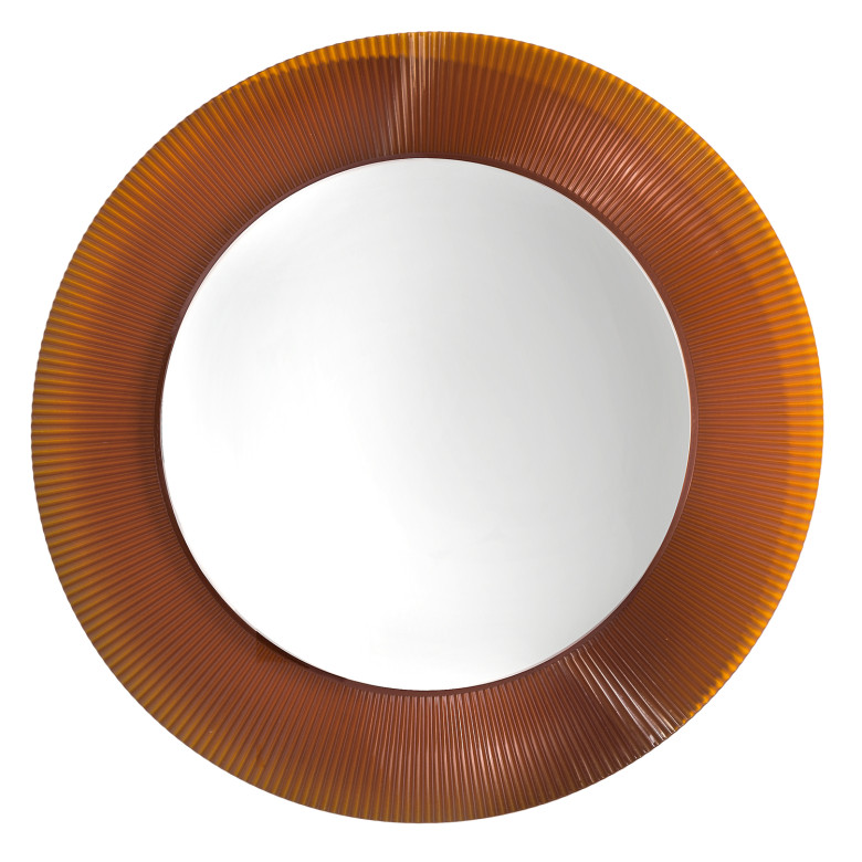 Miroir KARTELL D 78 cm, avec cadre avec éclairage indirect LED, couleur ambre