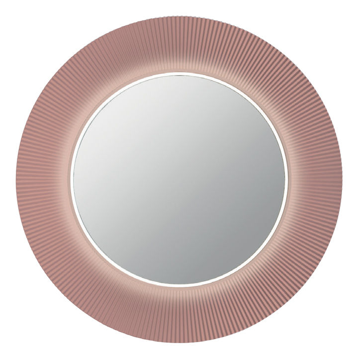 Miroir KARTELL D 78 cm, avec cadre avec éclairage indirect LED, rose poudré