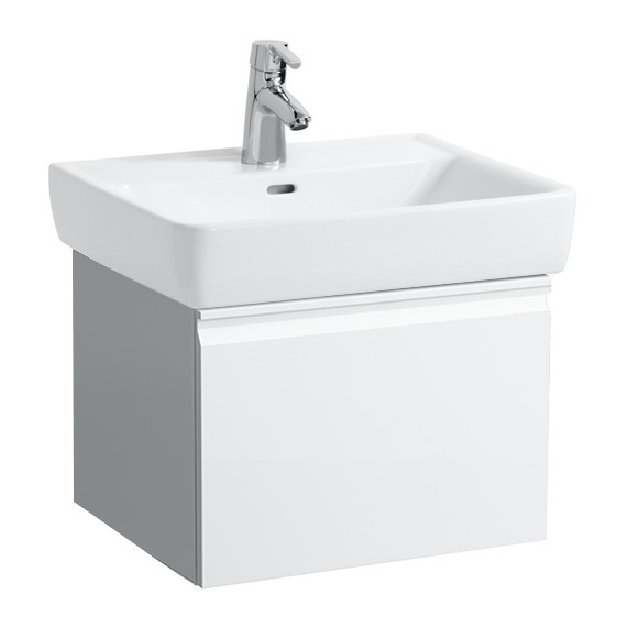 Élément inférieur PANCA 52,0 x 39,0 x 45 cm, élément à 1 tiroir pour lavabo 60cm, blanc mat