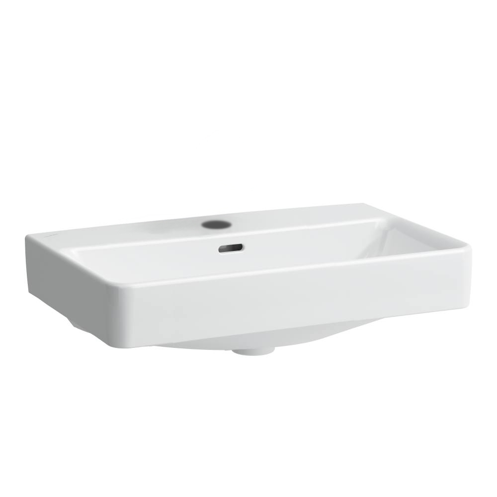 Lavabo PRO S COMPACT 60 x 38 cm, céramique pour meuble suspendu avec trop-plein, 1 trou robin., standard, blanc