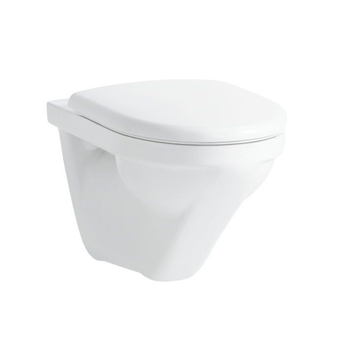 Cuvette murale MODERO COMPACT UP, rimless, céramique pour chasse d'eau à encastrer, standard, blanc