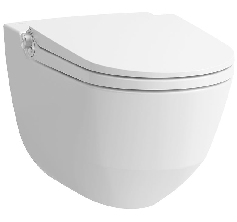 WCdouche CLEANET RIVA UP cuvette murale en céramique version d'hôtel, standard, blanc mat