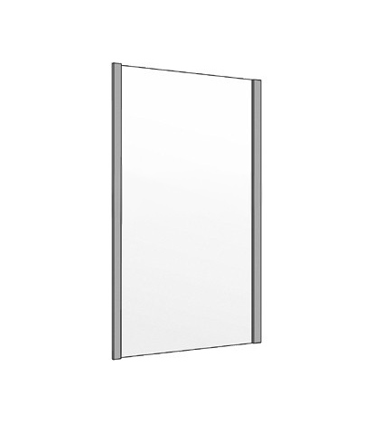 Paroi latérale QUATTUOR 88-90 cm, H 150 cm sur baignoire, verre véritable clair, couleur d'argent mat