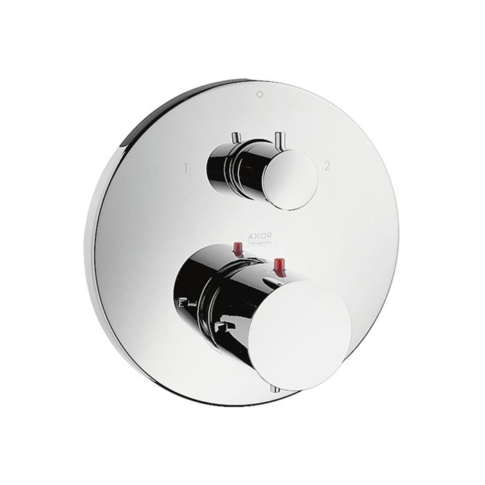 Thermostat STARCK UP set de montage final, D 17 cm avec robinet d'arrêt et inverseur, sans corps à encastrer 1800180, débit 26 l/min, groupe acoustique I, chromé