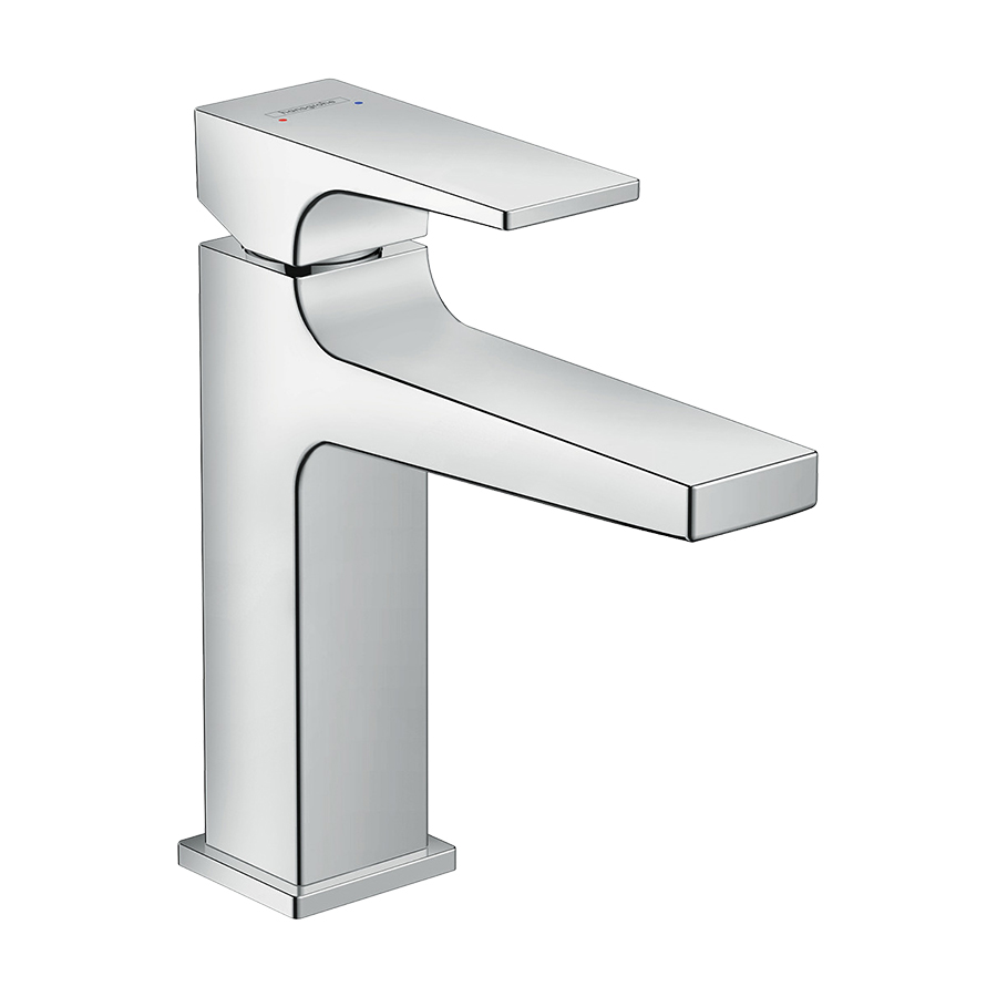 Mélangeur de lavabo METROPOL 110, S 135 mm, goulot fixe avec vidage Push-Open, débit 5 l/min, groupe acoustique I, chromé