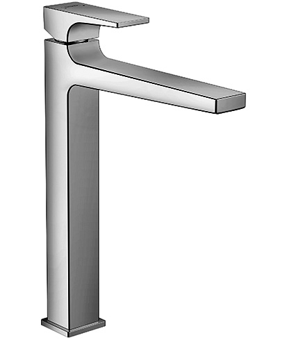 Mélangeur de lavabo METROPOL 260, S 204 mm, goulot fixe avec vidage Push-Open, débit 5 l/min, groupe acoustique I, chromé