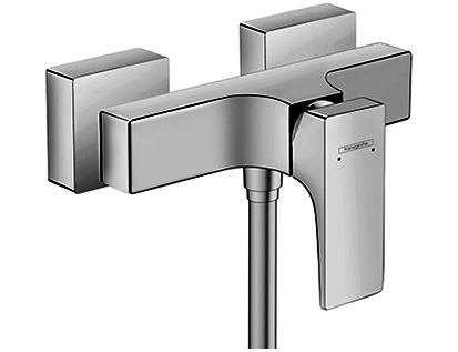 Mélangeur de douche METROPOL E 138-162 mm, raccords S 1/2" sans garniture de douche, chromé