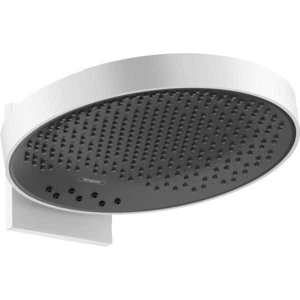 Douche murale RAINFINITY 360 S 381 mm, D 36 cm 3jet, PowderRain/Intense PowderRain/RainStream basculable de 10-30°, sans corps à encastrer Nr. 1800180, blanc mat