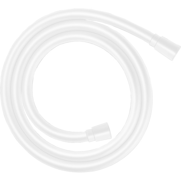 Tuyau de douche 160 cm, 1/2" x 1/2" cône pivotable résistant à la flexion anti-microbial, blanc mat