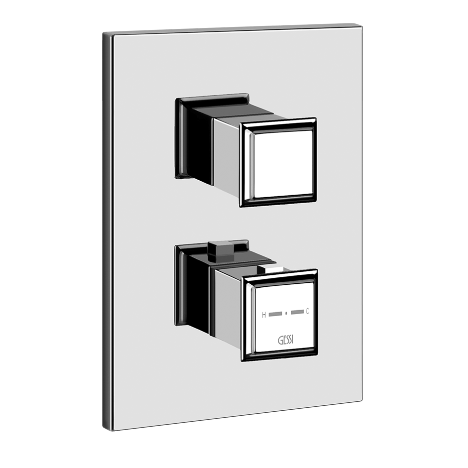 Mitigeur thermostatique douche encastrer RETTANGOLO SHOWER, 1 thermostat, 1 mitigeur 1/2", sans corps à encastrer, finox