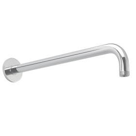 Bras murale de douche KWC 1/2", L 35,2 cm modèle coude rond avec rosace ronde, convient pour toutes les douches de tête KWC, chromeline