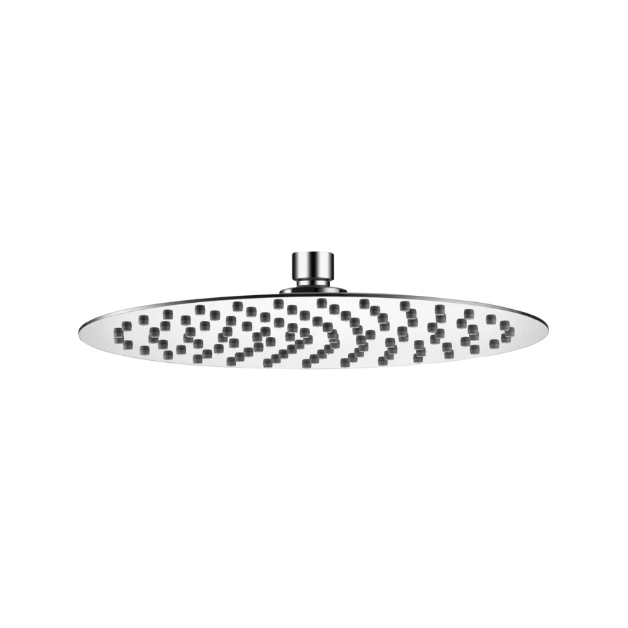 Douche de tête KWC PIATTO-X R D 25 cm, 1/2", acier inoxydable, avec rotule, sans bras de douche murale/plafond, chromeline