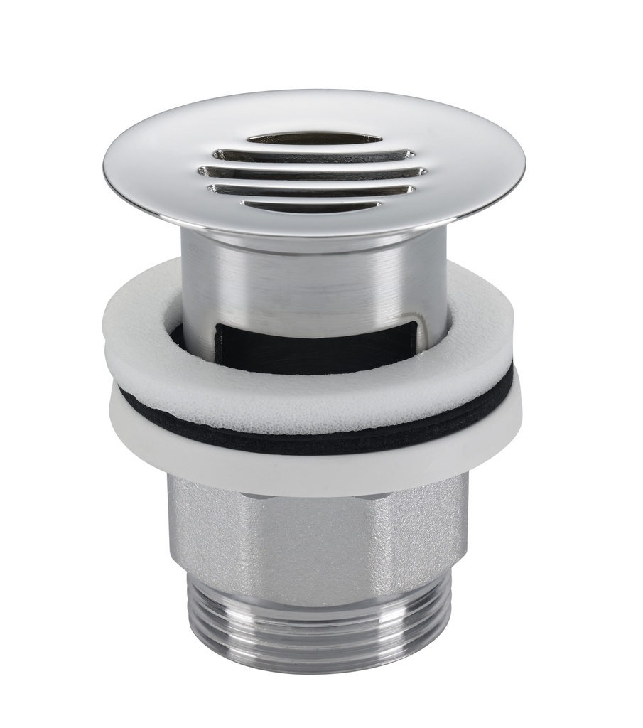 Soupape à grille 1 1/4", avec trop-plein, chromé