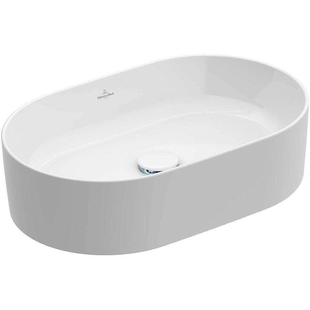 Lavabo à poser COLA 56 x 36 cm, céramique, ovale sans trop-plein, standard, blanc