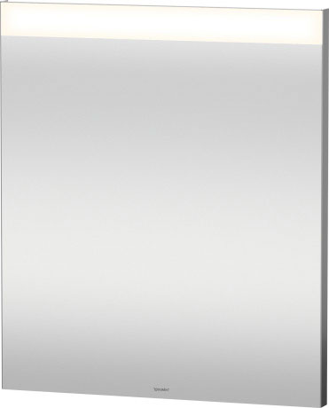 Miroir lumineux GOOD LED 
60,0 x 70,0 x 3,5 cm
bandeau lumineux en haut interrupteur mural, module LED température couleur 4000 Kelvin, 6 W, IP44++, fixations incluses
