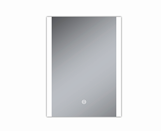 Miroir LED Porto aluminium 60 X 80 X 3.3 CM, cadre en alu glace miroir de 5 mm, cadre en acrylique bicolore éclairé par des LED 4000/6000 K, pose verticale ou horizontale au choix, capteur tactile pour la mise en marche et l'arrêt, avec matériel de fixation