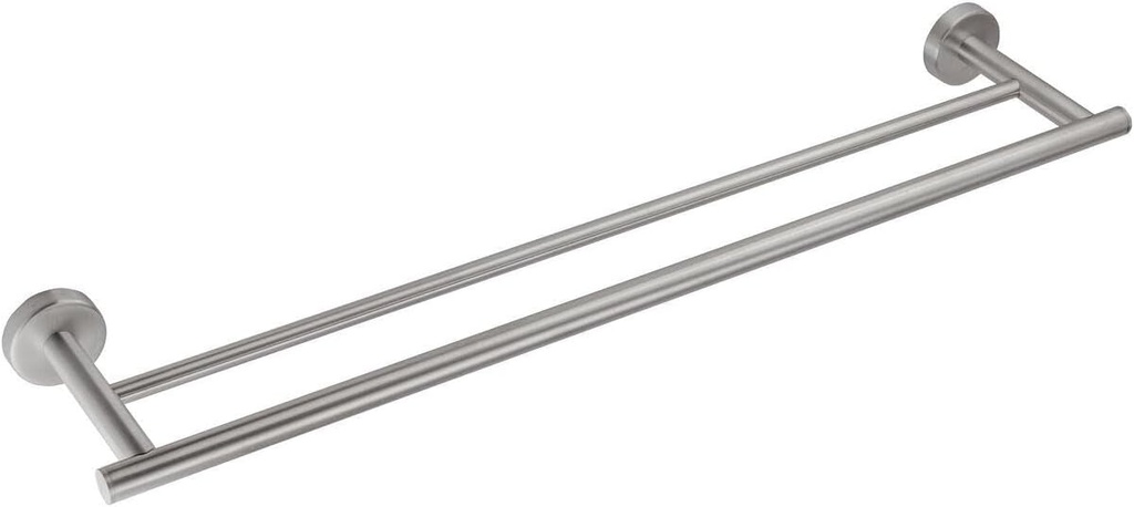 Porte-serviettes double STYL entraxe 45 cm, L. 50 cm, acier inoxydable brossé