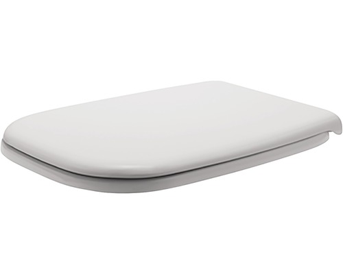 Siège de WC D-CODE avec couvercle, sans abaissement automatique, charnières acier inox, blanc