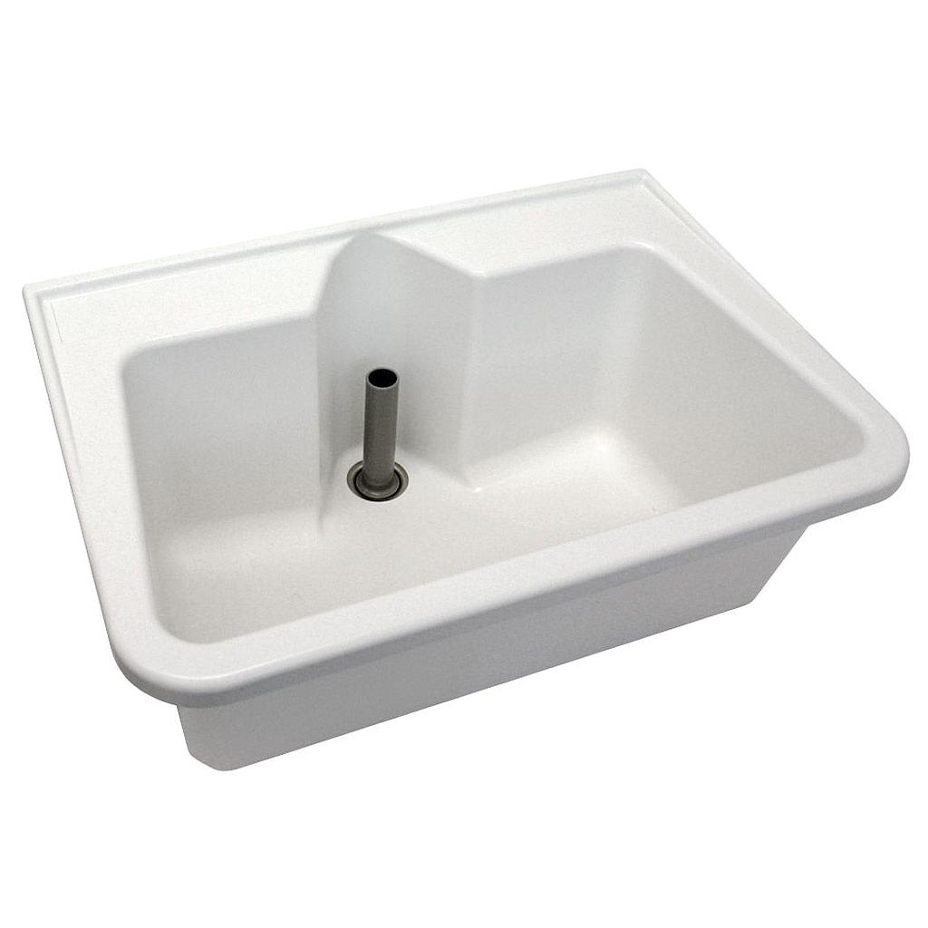 Bac à laver MAXIMA, usage multiple  70 x 49,5 cm, matière synthétique, matériel de fixation, soupape à surverse 1 1/2", blanc marmoré