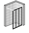 Black Line, paroi fixe WALK-IN Easy Loft Industrie avec profilé mural de compensation, largeur 1400 mm, hauteur 2000 mm, verre sécurit 8 mm, finition Noir mat