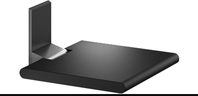 Strapontin INEOLINE PLUS/PURE L 38 cm, S 45 cm, aluminium montage mural, siège anthracite, sans matériel de fixation, avec plaque interchangeable, chromé