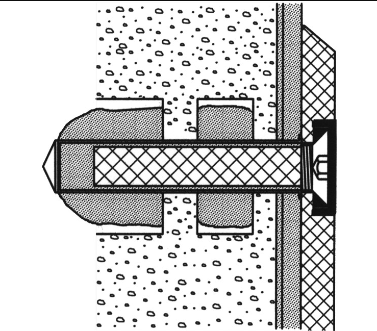 Matériel de fixation NORMBAU CAVERE, pour barre d'appui escamotable 585 593-595 et strapontin 585 610/611 pour béton mortier y compris