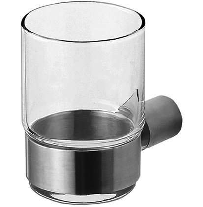 Porte-verre INEOLINE PURE acier inoxydable, avec verre matériel de fixation inclus, brillant