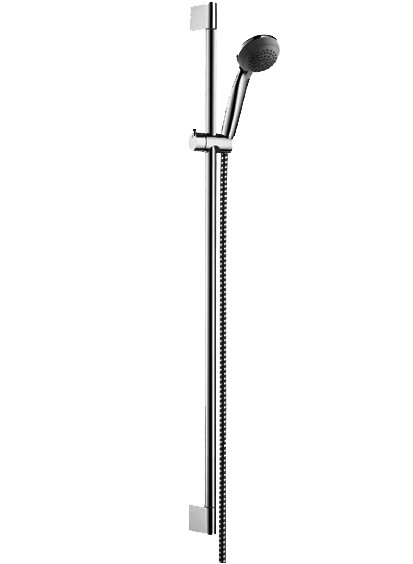 Garniture de douche CROMETTA 85, douche à main Crometta 85 1jet, Quick Clean, glissière Unica'Crometta 90 cm, groupe acoustique I, chromé