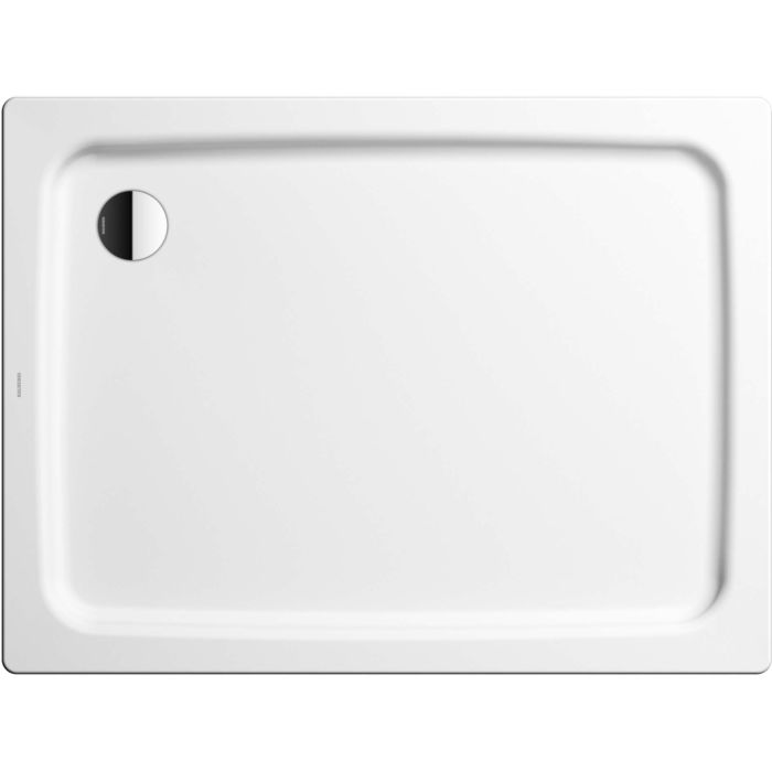 Receveur de douche 100 x 80 x 6,5 cm DIXI, acier écoulement côté long devant à droite, isolation phonique trou d'écoulement D 90 mm, standard, blanc