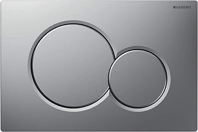 Plaque de fermeture SIGMA01 Round matière synthétique, commande à deux quantités par devant - chromé mat, 115.770.JQ.5 (ancien 115.770.46.5)