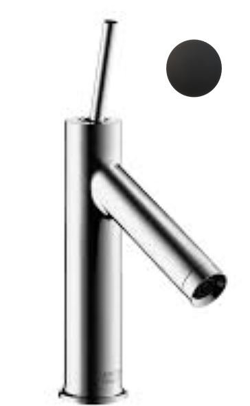 Mélangeur de lavabo STARCK S 112 mm goulot fixe, sans vidage, débit 5 l/min, groupe acoustique I, chromé noir brossé