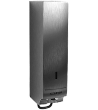 Distributeur de savon CWS STAINLESS STEEL CREAM SLIM 8,1 x 32,9 x 11,1 cm fermeture à clé, pour crème de savon 500 ml, acier inoxydable brossé