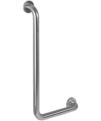 Barre d'appui coudée HEWI 805 30 x 60 cm, D 33 mm acier inoxydable poncé, droite