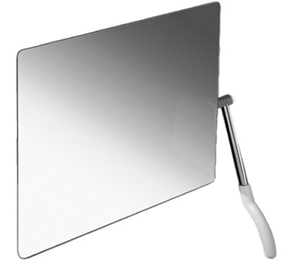 Miroir inclinable 802 LIFE- SYSTEM, 72,5 x 74,1 x 7,3 cm matériel de fixation levier à droite, poignée en couleurs Hewi, signalweiss