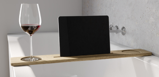 Schmidlin ELEMENT, support de baignoire 75 cm, magnétique, chêne massif