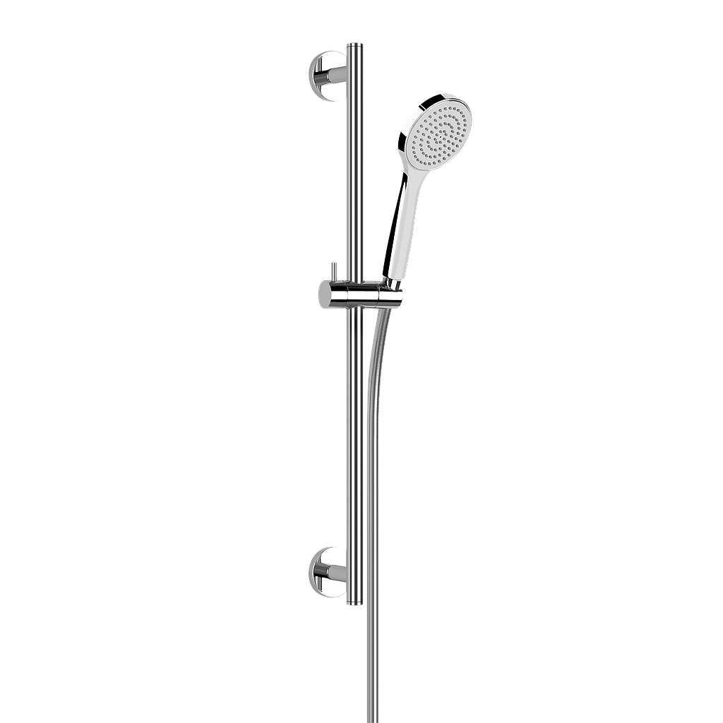 Glissière de douche 60 cm EMPORIO, rosace ronde, inclus flexible 150 cm et douchette à main 1 jet, chromé
