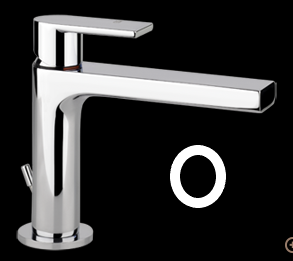 Mélangeur de lavabo VIA MANZONI S 128 mm, goulot fixe vidage excentrique, tuyaux de raccordement flexibles 3/8", groupe acoustique I, débit 5 l/min, noir XL