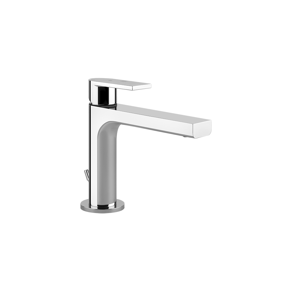Mélangeur de lavabo VIA MANZONI S 128 mm, goulot fixe EcoGreen eau froide par position du levier au milieu vidage excentrique, tuyaux de raccordement flexibles 3/8", groupe acoustique I, débit 5 l/min, chromé