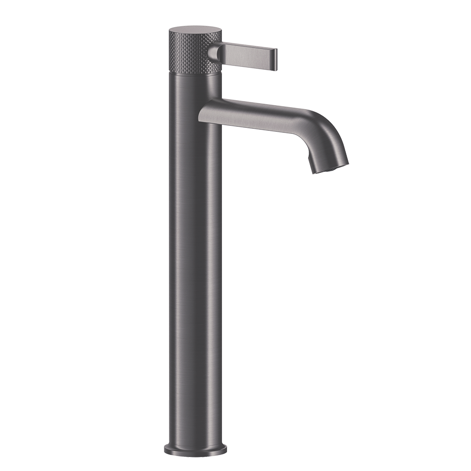 Mélangeur de lavabo INCISO, S 135 mm, goulot fixe H jusqu'à l'aérateur 239 mm, H levier 337 mm, sans vidage, tuyaux de raccordement flexibles 3/8", groupe acoustique NT, chromé