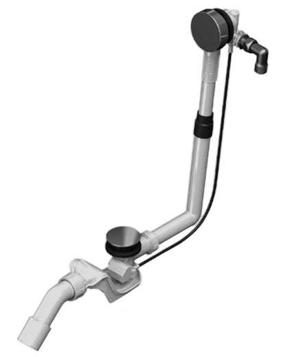 [1614C0440] Vidage baignoire COMFORT-LEVEL KA 4002, prolongé, avec set d'écoulement et trop-plein, chromé
