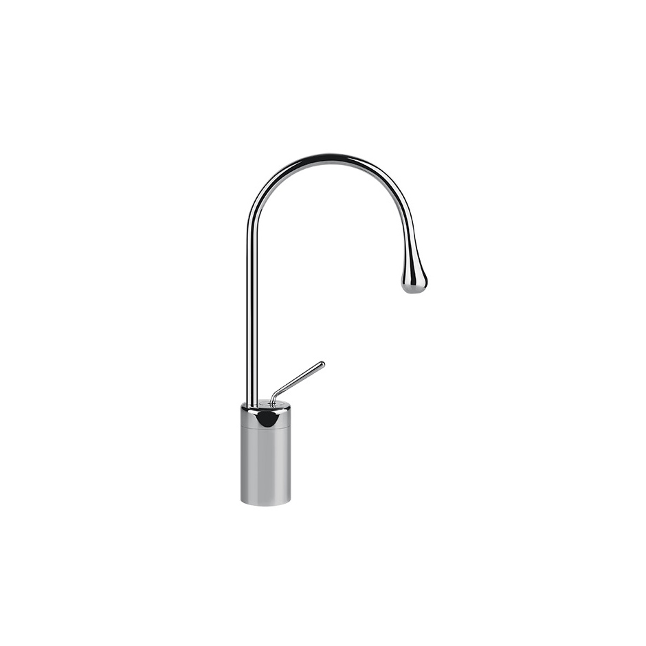Mélangeur de lavabo GOCCIA S 216 mm, goulot orientable H jusqu'à aérateur 221 mm, sans vidage, tuyaux de raccordement flexibles 3/8", groupe acoustique NT, chromé