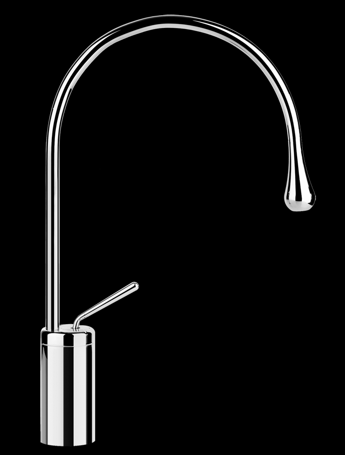 Mélangeur de lavabo GOCCIA S 285 mm, goulot orientable H jusqu'à aérateur 241 mm, sans vidage, tuyaux de raccordement flexibles 3/8", groupe acoustique NT, chromé