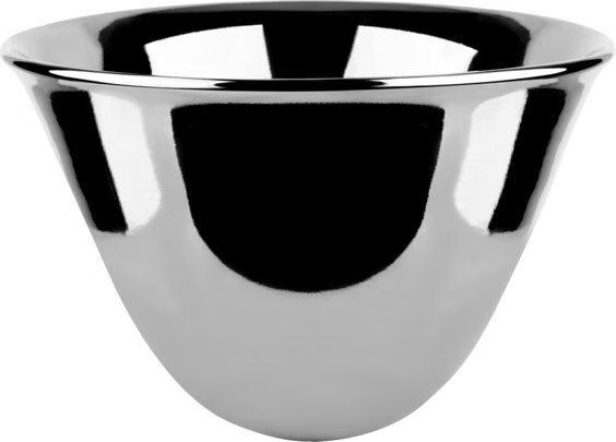 Vasque à poser GOCCIA Diam. 50.0 cm, H 30.0 cm sans trop-plein, finitions grès, 519 platine brillant