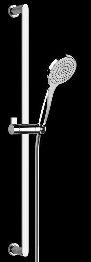 Glissière Design EMPORIO 80 cm, avec douchette à main Diam. 100 mm et tuyau de douche 150 cm, chromé
